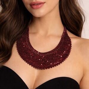 94. Elegant Red Crystal Necklace